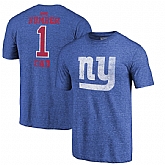 New York Giants Royal Greatest Dad Retro Tri-Blend NFL Pro Line by Fanatics Branded T-Shirt,baseball caps,new era cap wholesale,wholesale hats